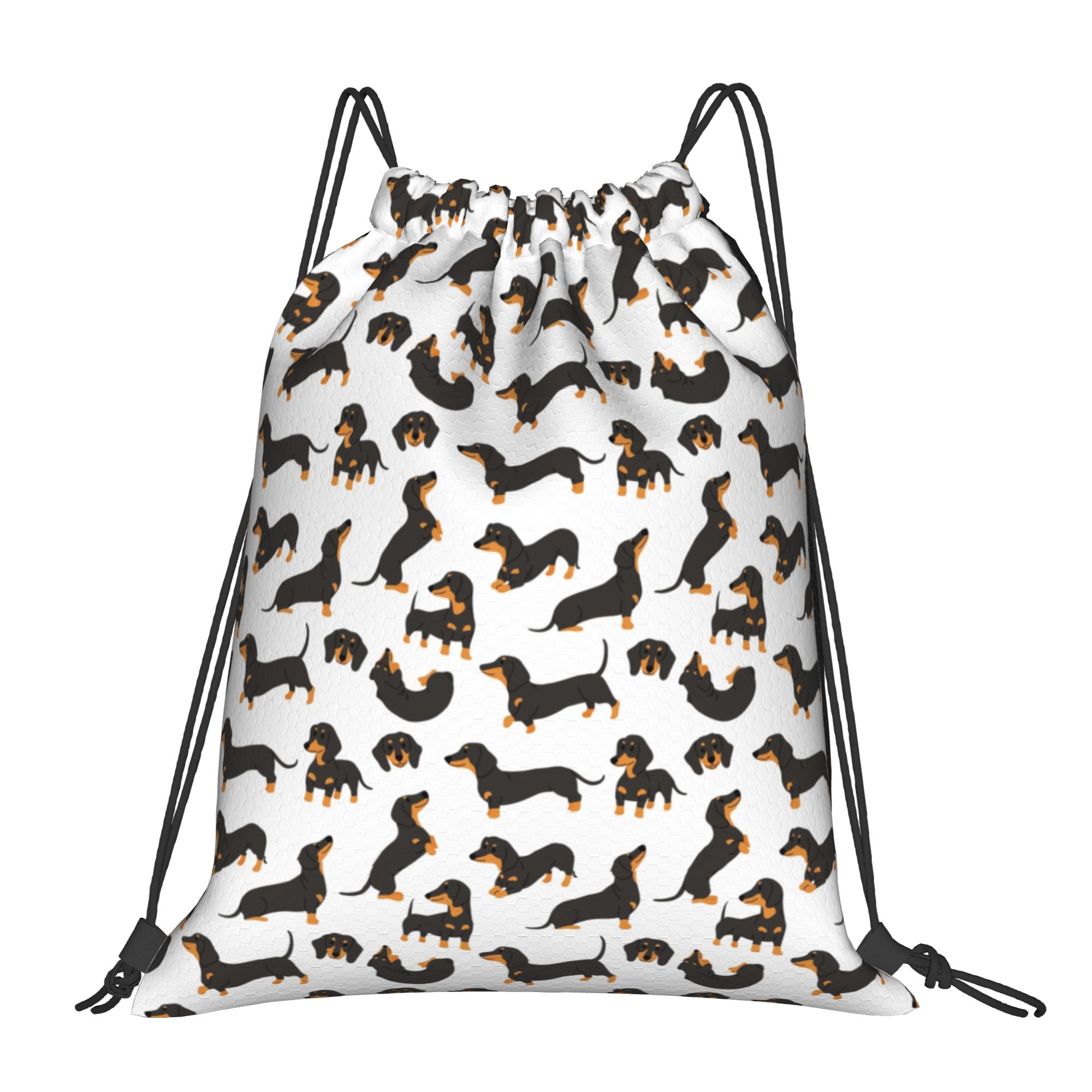 Drawstring Gym Bag - Custom Dachshund Sausage dog Pattern Drawstring