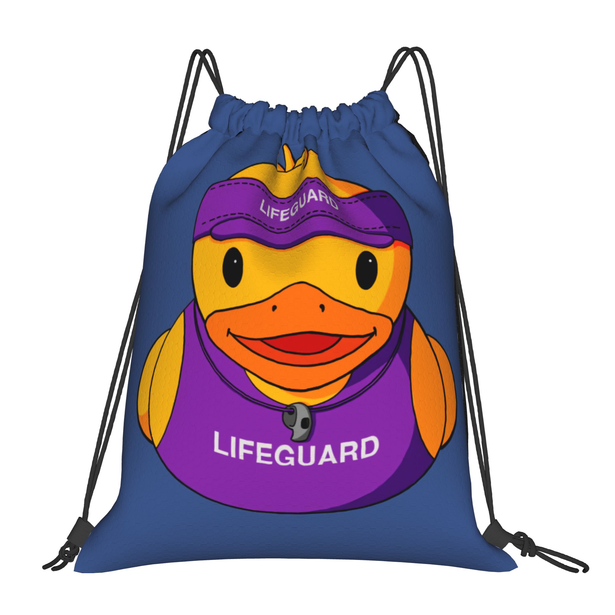 Drawstring Gym Bag - Custom Lifeguard Rubber Duck Drawstring Bag
