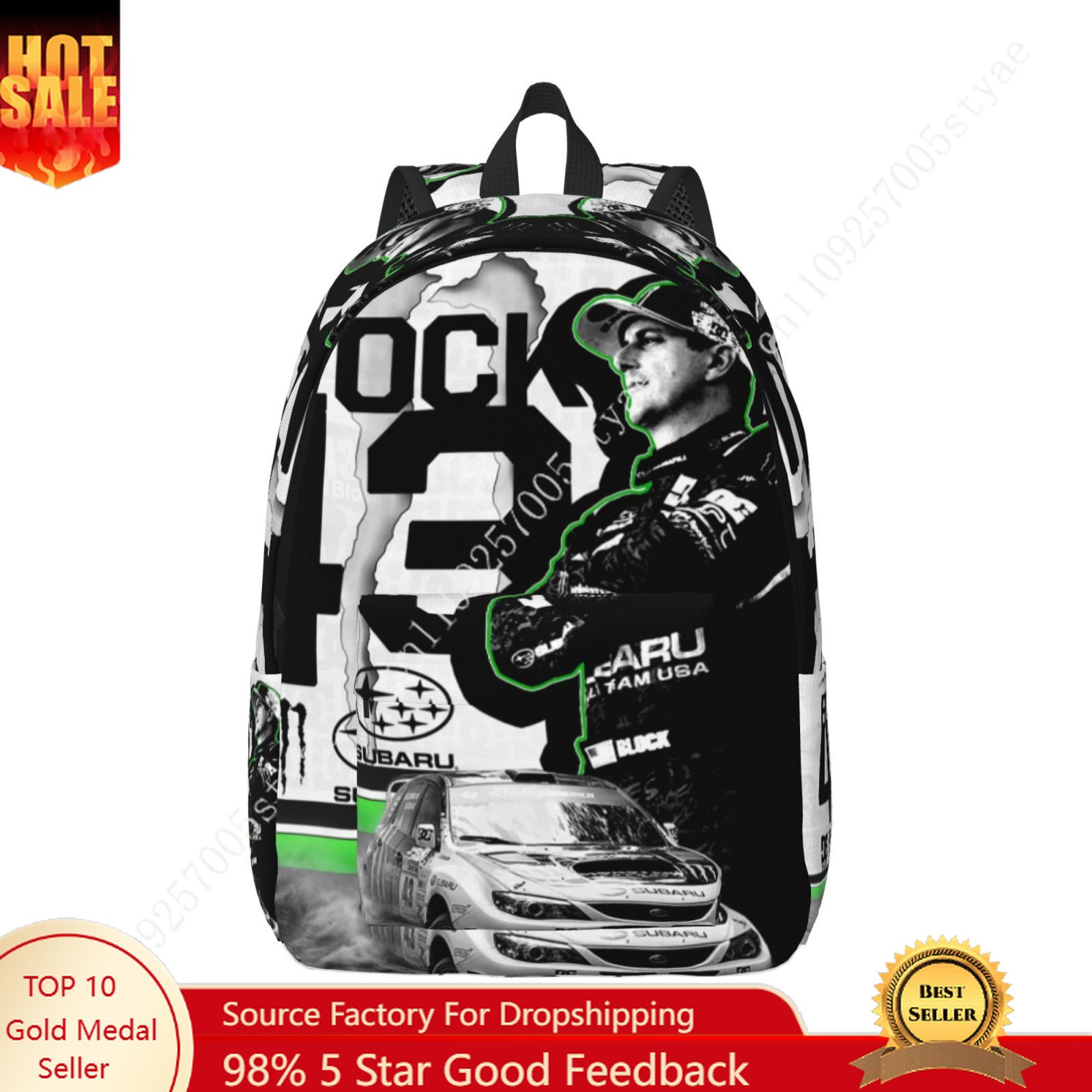 Fashion Backpack Women - Ken Block 43 Custom Canvas Lightweight