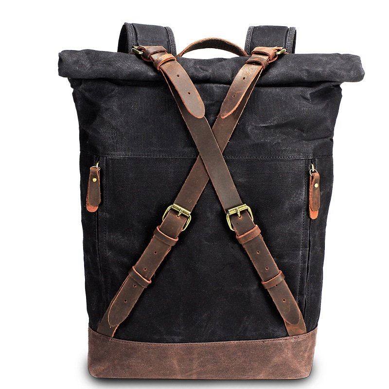 Leather Backpack Vintage - Retro Canvas Leather Backpacks For Men