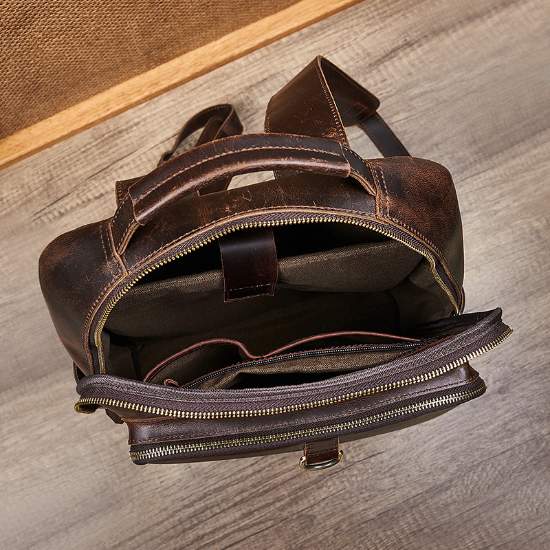 Men's Top Grain Waxed Leather  - Leather Backpack Vintage ulasan dan harga