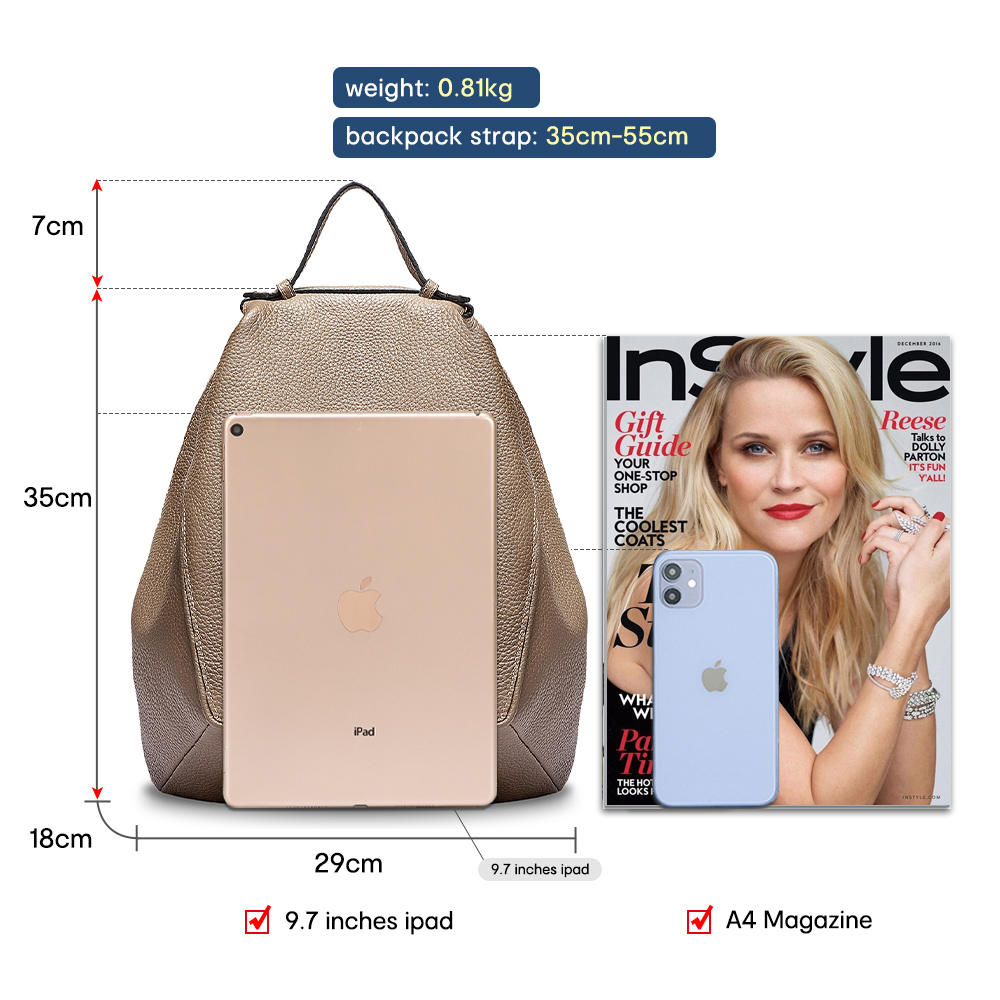 Zency Women 100% Genuine Leath - Travel Backpack Anti Theft ulasan dan harga