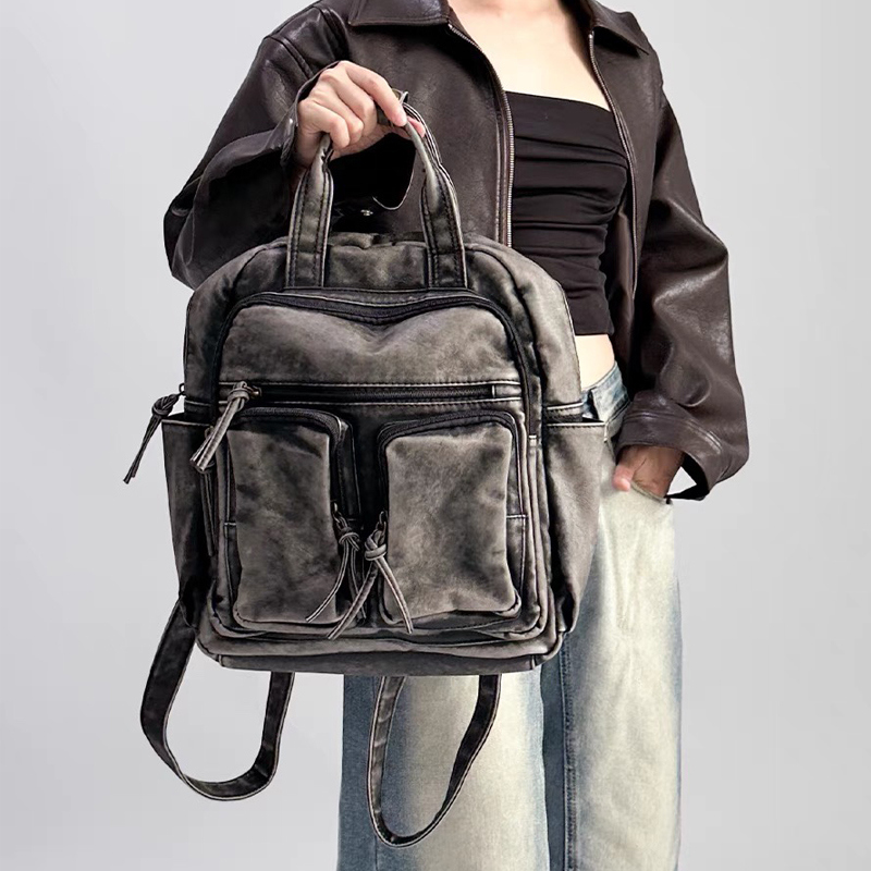 Luxury Soft Washed Pu Leather  - Leather Backpack Vintage ulasan dan harga
