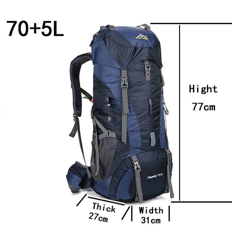 75L Men Women Outdoor Hiking T - Rain Cover Backpack ulasan dan harga