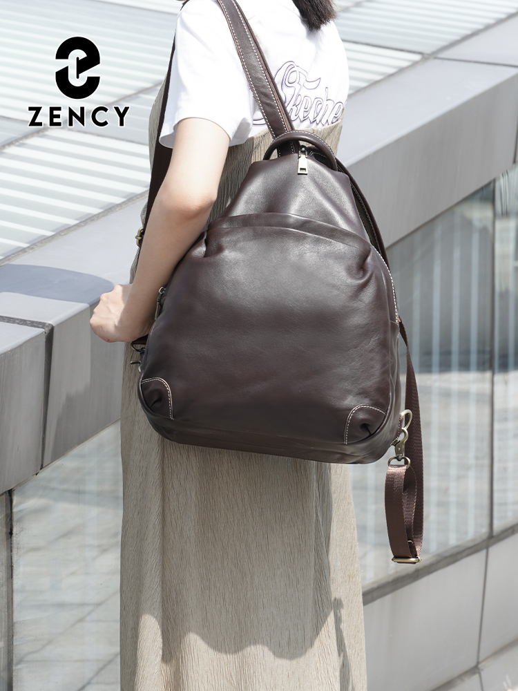 Zency Genuine Leather Women's  - Travel Backpack Anti Theft ulasan dan harga