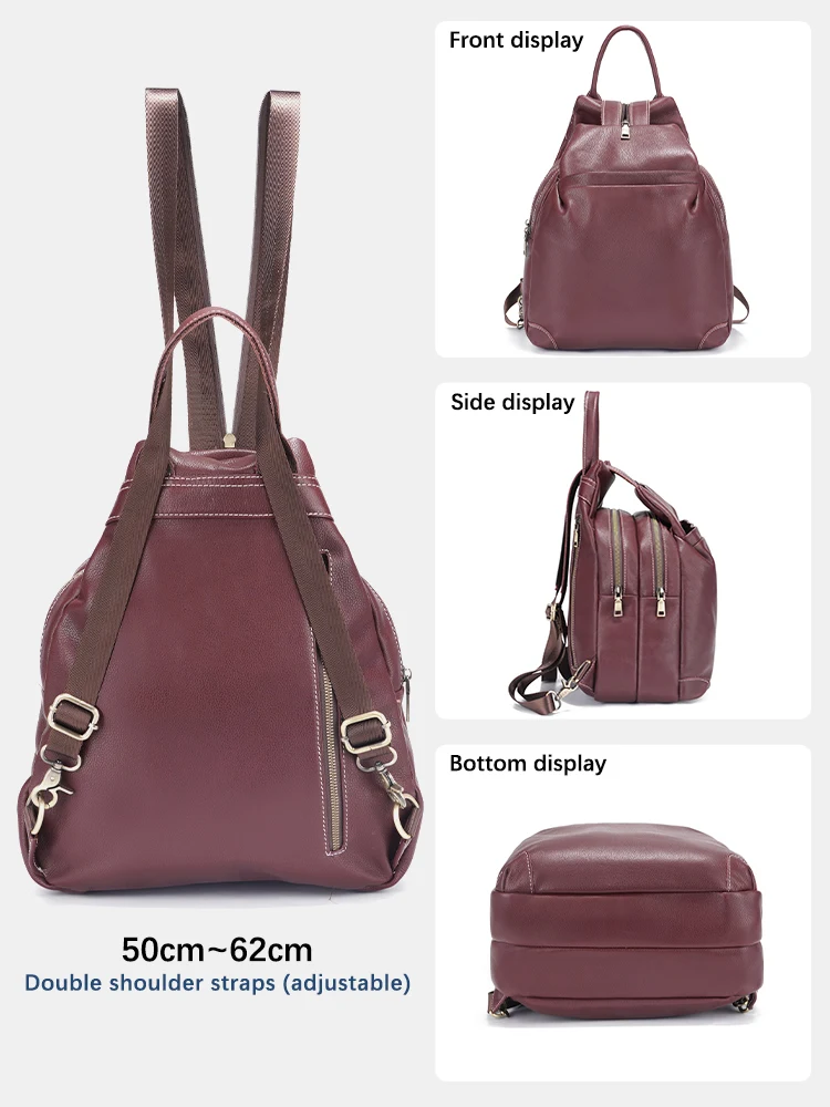 Zency Genuine Leather Women's  - Travel Backpack Anti Theft ulasan dan harga