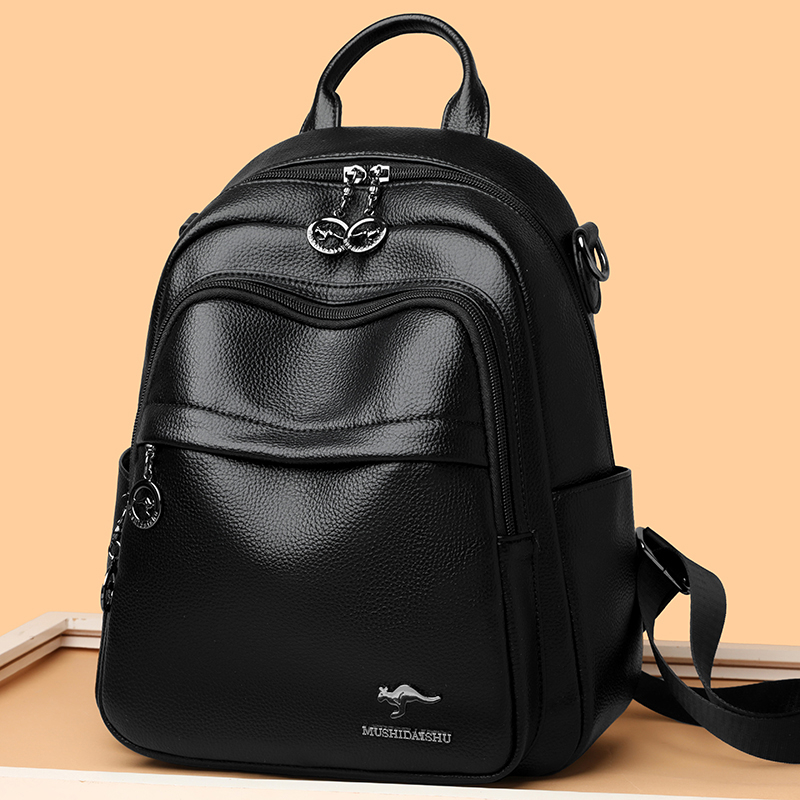 2026 Waterproof PU Leather Wom - Travel Backpack Anti Theft ulasan dan harga