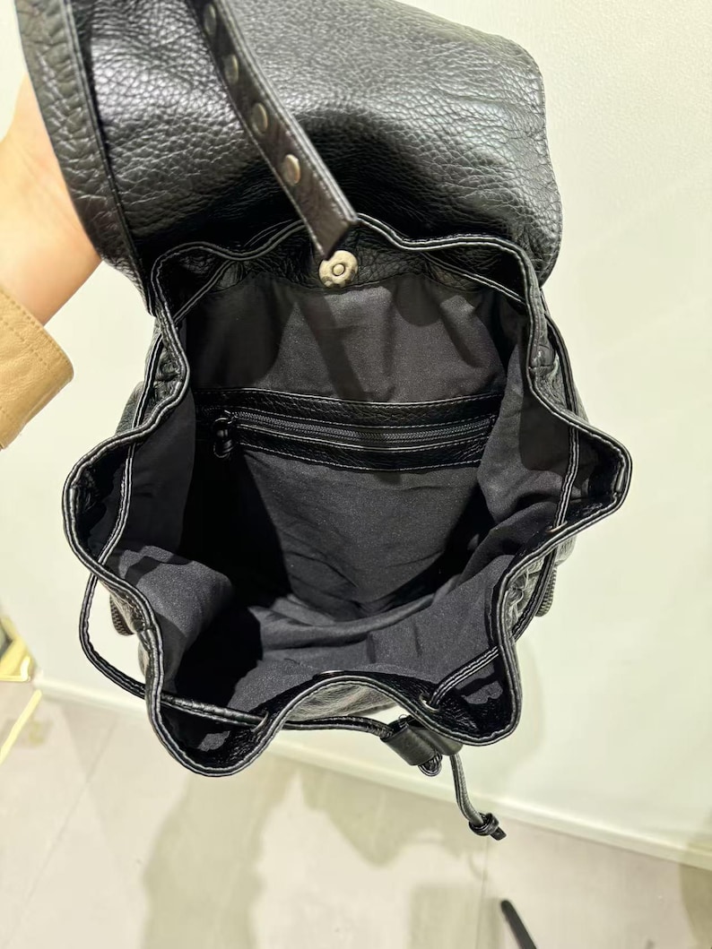 Gothic Punk PU Leather Shoulde - Leather Backpack Vintage ulasan dan harga
