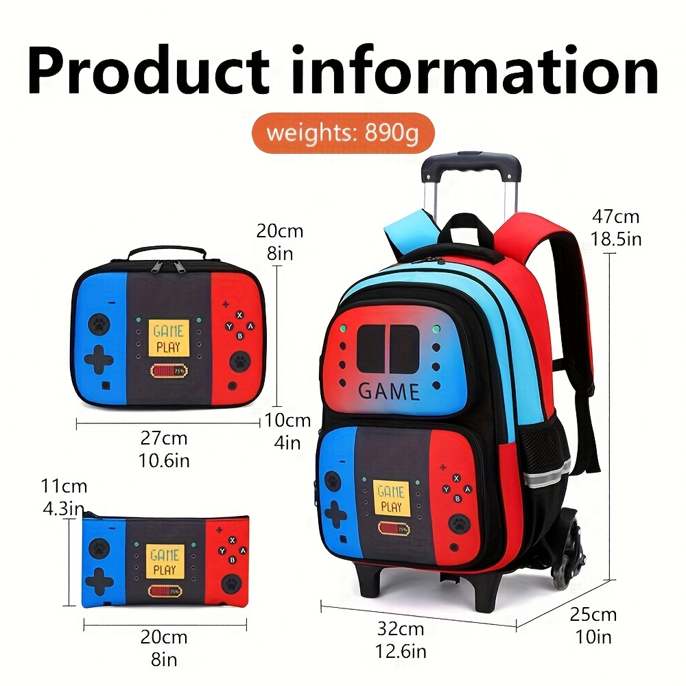 3PCS Kids Rolling Backpack for - School Backpack Teen ulasan dan harga
