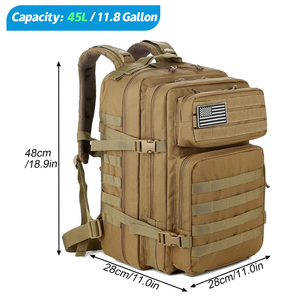 45L Tactical Backpack For Men  - Rucksack Military Style ulasan dan harga