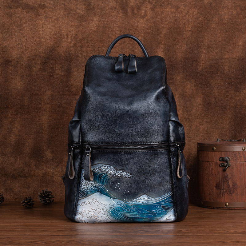 Genuine Real Soft Leather Wome - Leather Backpack Vintage ulasan dan harga