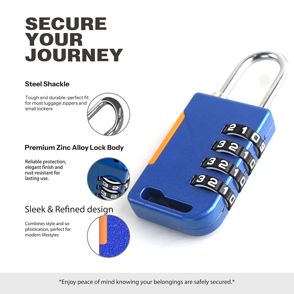 4 Digit Combination Padlock wi - Travel Backpack Anti Theft ulasan dan harga