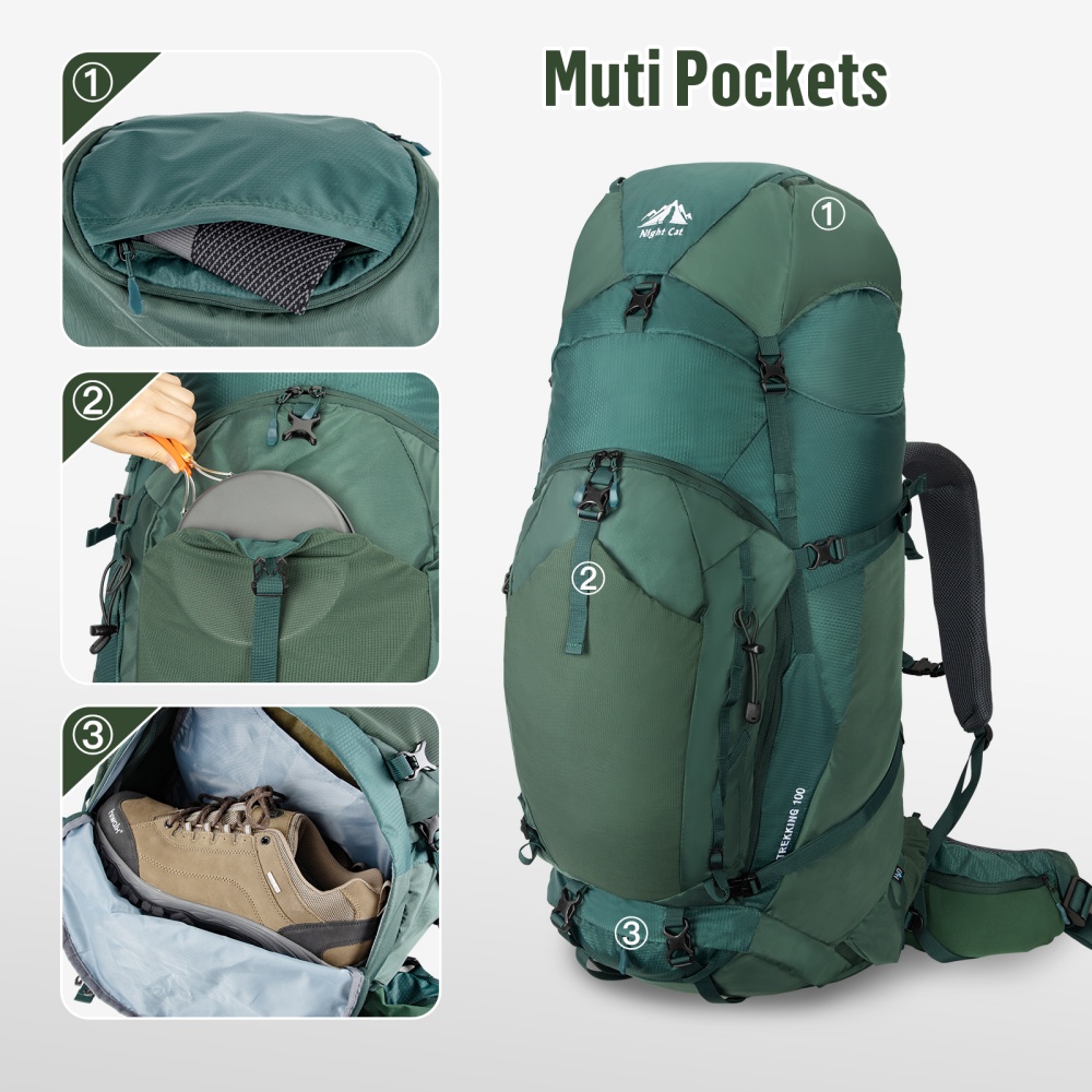 Night Cat Internal-frame Hikin - Rain Cover Backpack ulasan dan harga