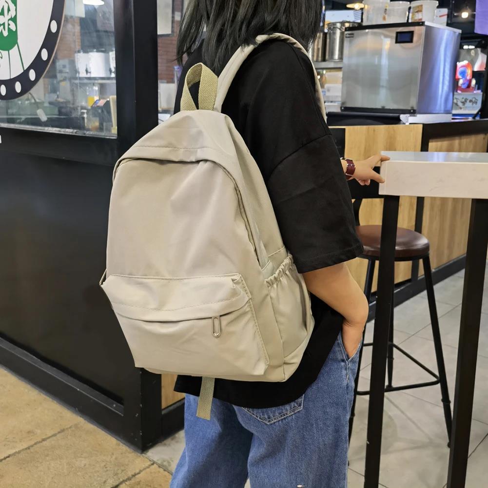 Solid Color Nylon Preppy Backp - School Backpack Teen ulasan dan harga