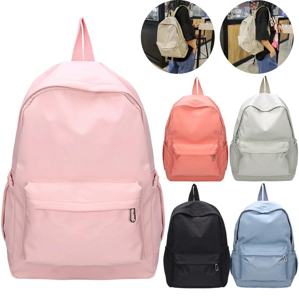 Solid Color Nylon Preppy Backp - School Backpack Teen ulasan dan harga
