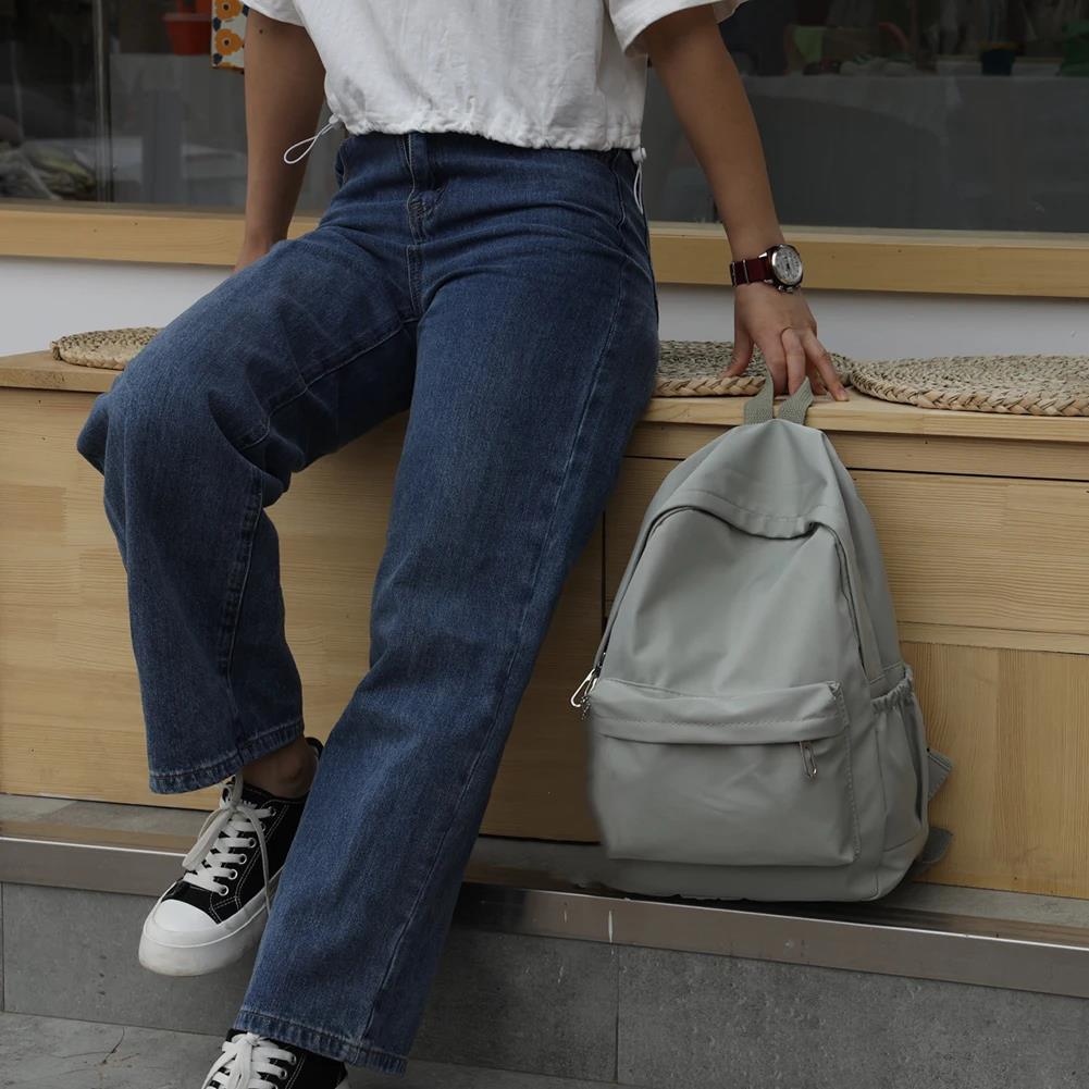 Solid Color Nylon Preppy Backp - School Backpack Teen ulasan dan harga