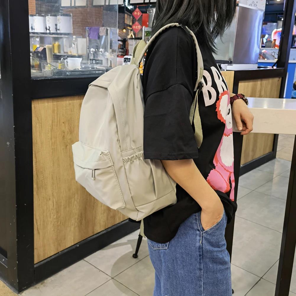 Solid Color Nylon Preppy Backp - School Backpack Teen ulasan dan harga